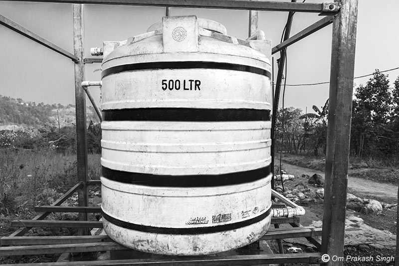 Optimizing traditional drinking water sources for accelerating change - The tank for storage of treated water from the innovative spring-based water supply system at Jiyatpani Tola, village Dumarpahar, district Dumka, Jharkhand